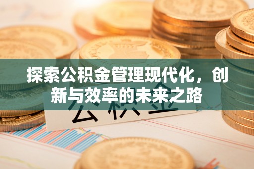 荆州探索公积金管理现代化，创新与效率的未来之路
