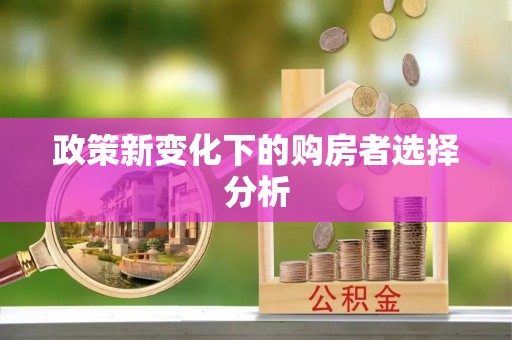 荆州政策新变化下的购房者选择分析