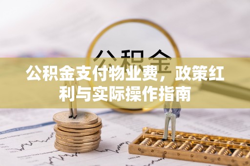 荆州公积金支付物业费，政策红利与实际操作指南
