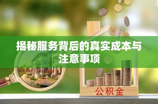 荆州揭秘服务背后的真实成本与注意事项