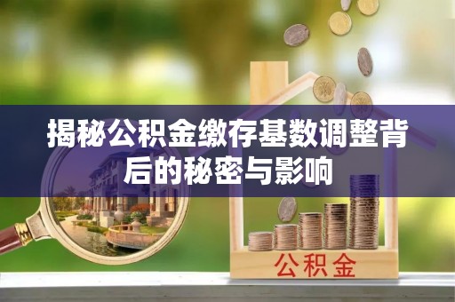 荆州揭秘公积金缴存基数调整背后的秘密与影响
