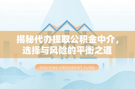 荆州揭秘代办提取公积金中介，选择与风险的平衡之道